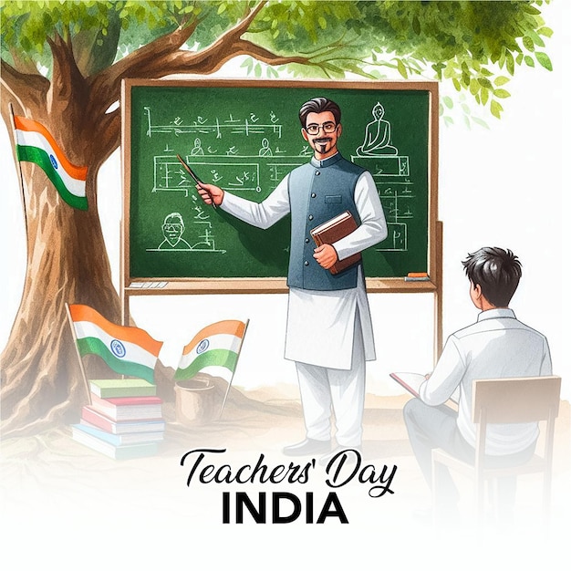 Photo teachers day india social media post banner poster template