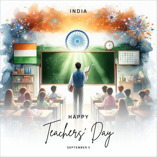 Teachers Day India social media post banner poster template