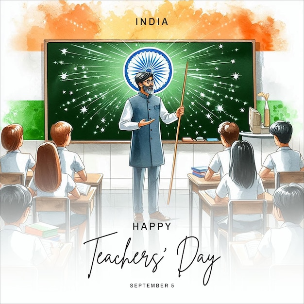 Photo teachers day india social media post banner poster template