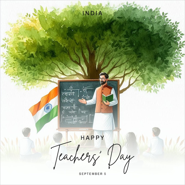 Photo teachers day india social media post banner poster template