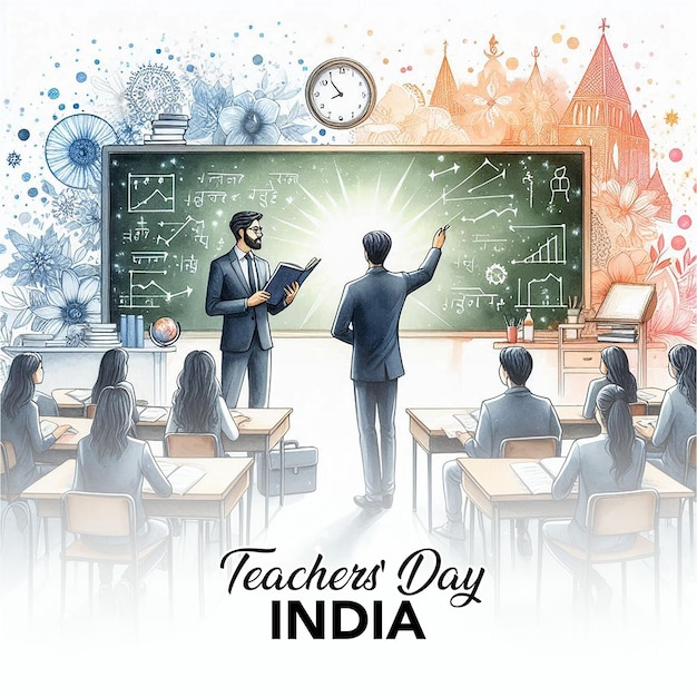 Photo teachers day india social media post banner poster template