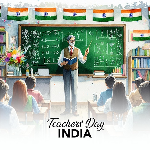 Photo teachers day india social media post banner poster template