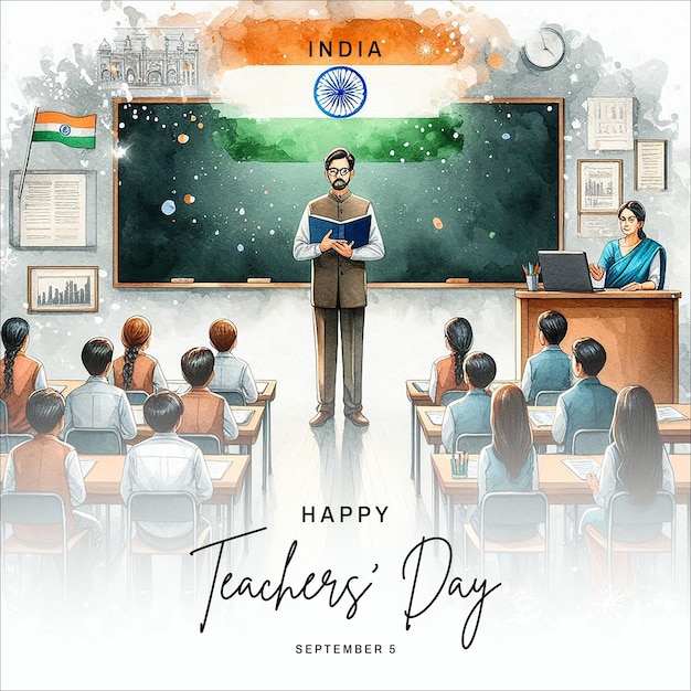 Photo teachers day india social media post banner poster template