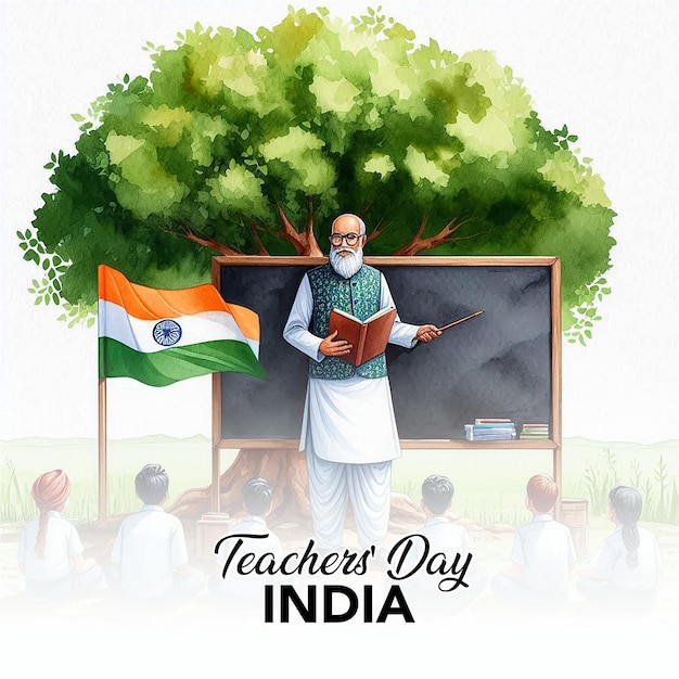 Teachers Day India social media post banner poster template