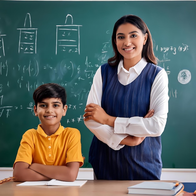 Teachers Day teacher and student in classroom