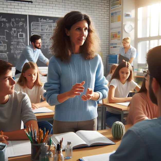 Teachers Engaging with Students on World Labor Day