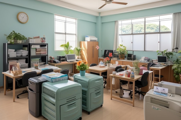 Teachers room situation in the school professional advertising photography ai generated