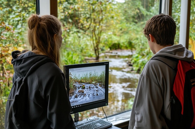 Photo teaching about environmental monitoring technologi generative ai