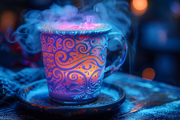 a teacup with the word  fire  on it