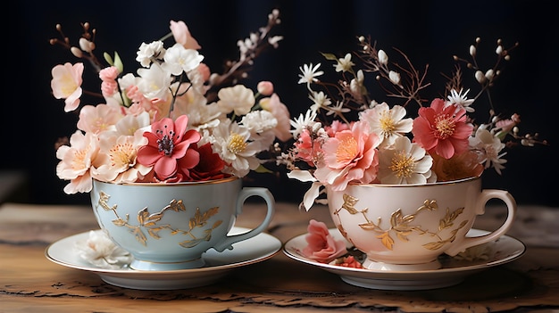 Teacups in Full Bloom Capturing the Essence of Summer