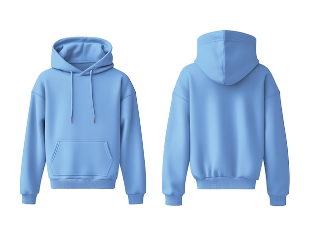 Photo teal blue hoodie front and side view