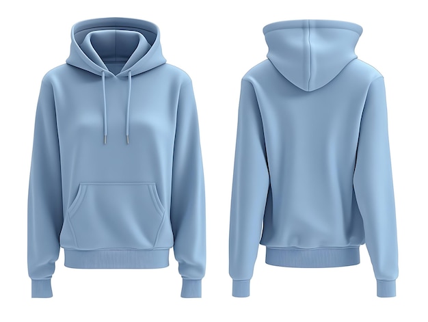 Photo teal blue hoodie front and side view