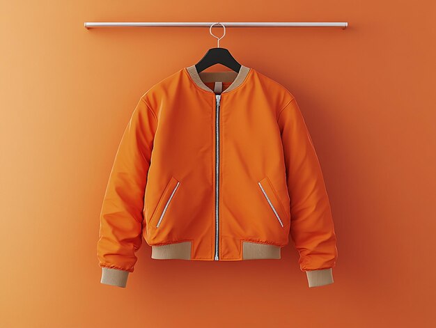 Teal Bomber Jacket Mockup on Hanger