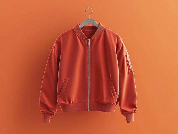 Teal Bomber Jacket Mockup on Hanger