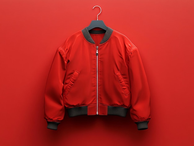 Teal Bomber Jacket Mockup on Hanger