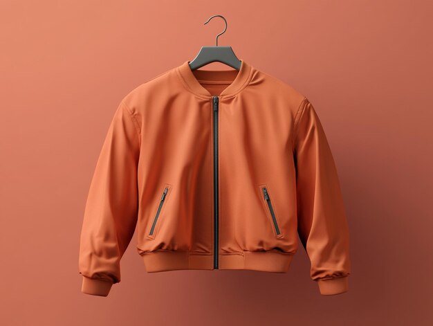 Teal Bomber Jacket Mockup on Hanger