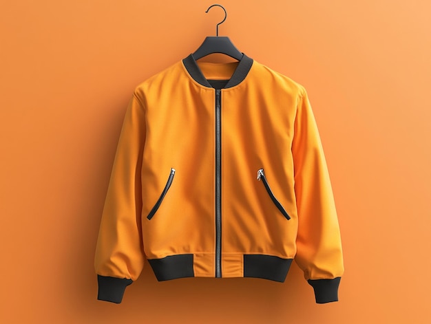 Teal Bomber Jacket Mockup on Hanger