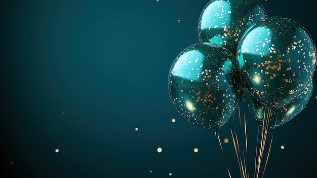 Teal and Gold Balloons