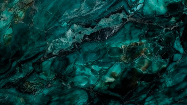 Teal and green marble texture Generative AI