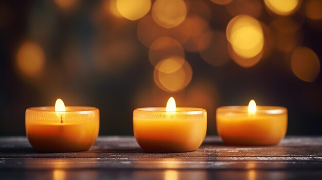 Tealight Candlelight Glowing in the Dark A Christian Symbol of Faith and Hope Beautiful Bokeh