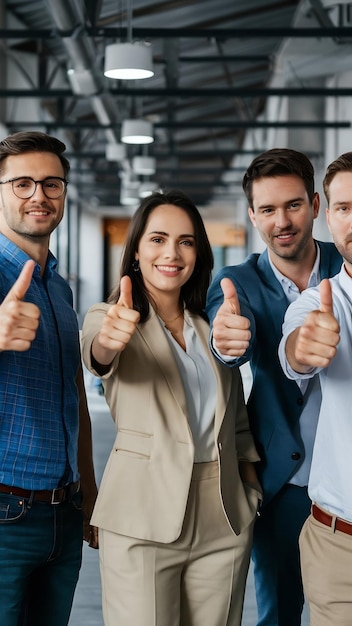 Team of architects making thumbs up gesture