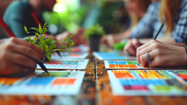 A Team Brainstorming Branding Ideas During Wallpaper