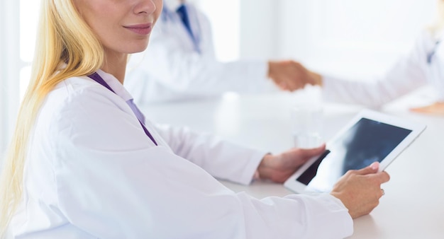 Team of doctors having consultation in clinic