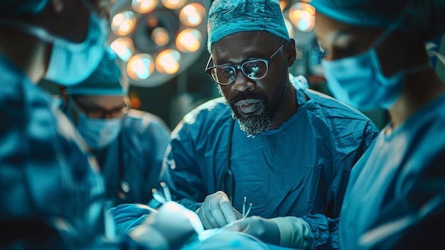 a team of doctors undergoing surgery in the operating room