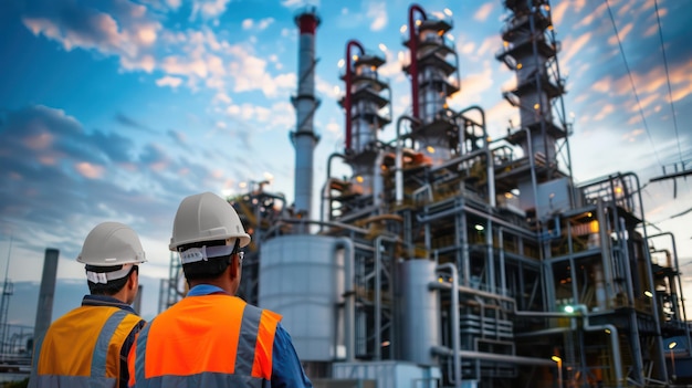 Team of engineers conducting maintenance in a power plant