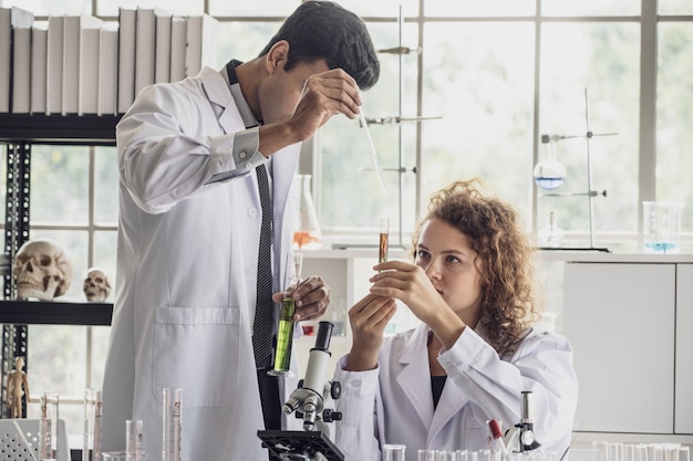 Team of Medical Research Scientist Conducts Experiments in Laboratory.