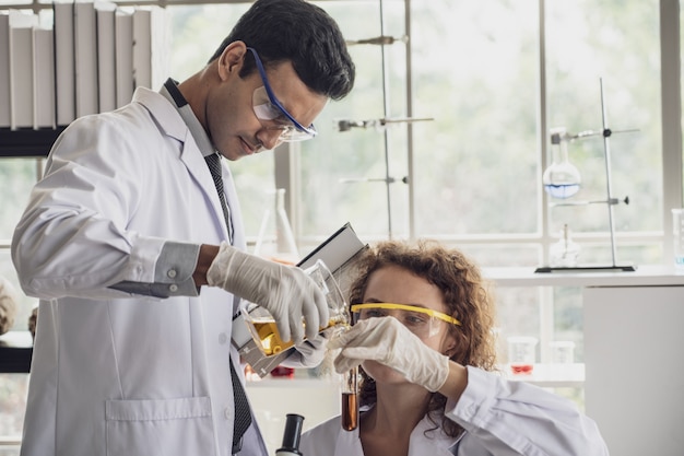 Team of Medical Research Scientist Conducts Experiments in Laboratory.