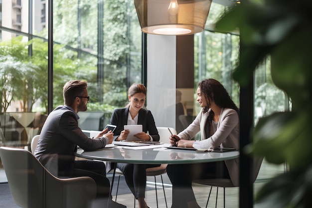 Team of Professionals Discussing Over New Business Project