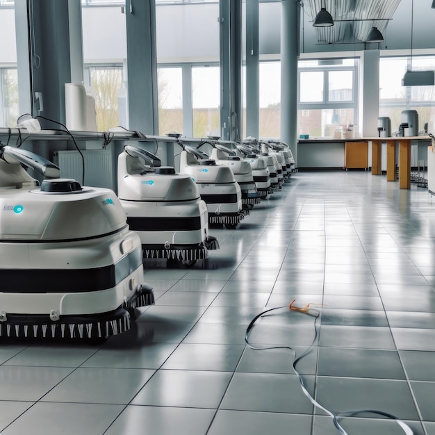 Team of robotic cleaners Generative AI