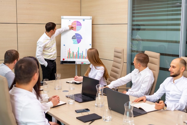 A team of specialists gathered for a conference in the office