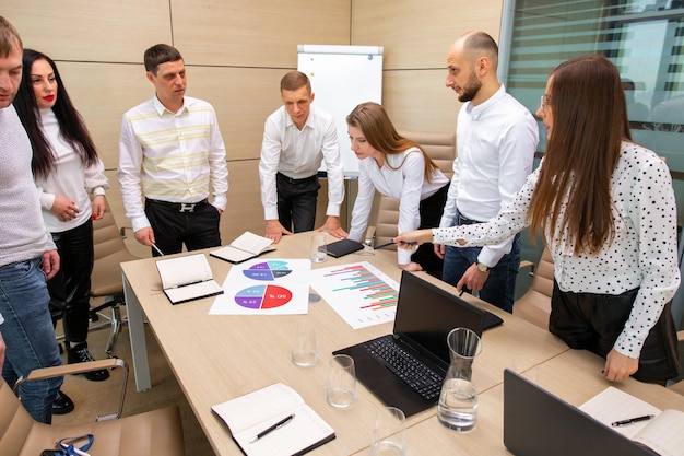 A team of specialists gathered for a conference in the office