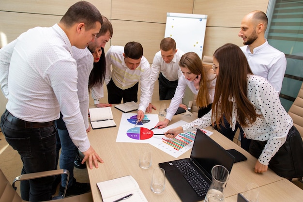 A team of specialists gathered for a conference in the office