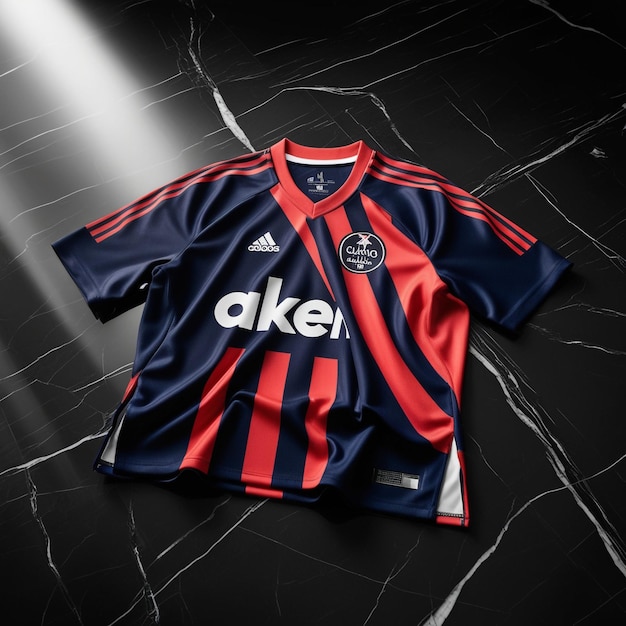 Photo team spirit sports jersey against black marble background