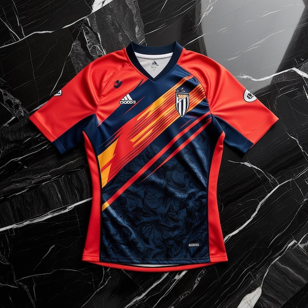 Photo team spirit sports jersey against black marble background