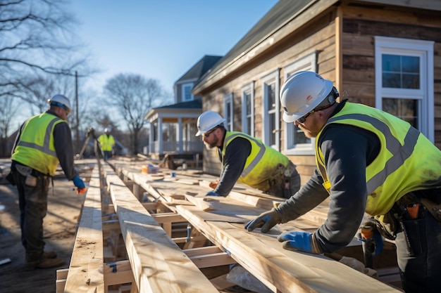 A team of workers is installing windows and a door Generative Ai