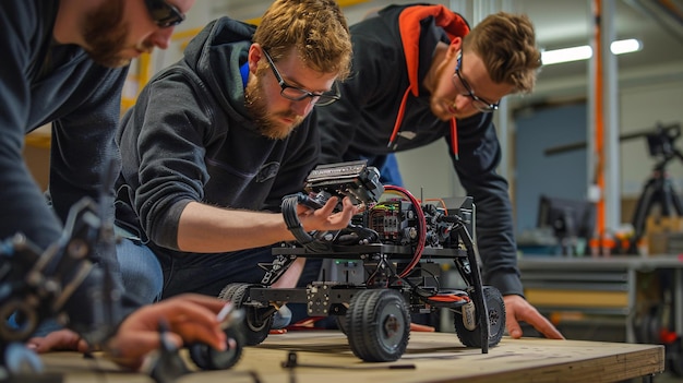 Team working on robotic technology