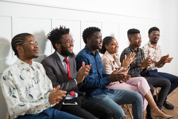 team of young african people indoors