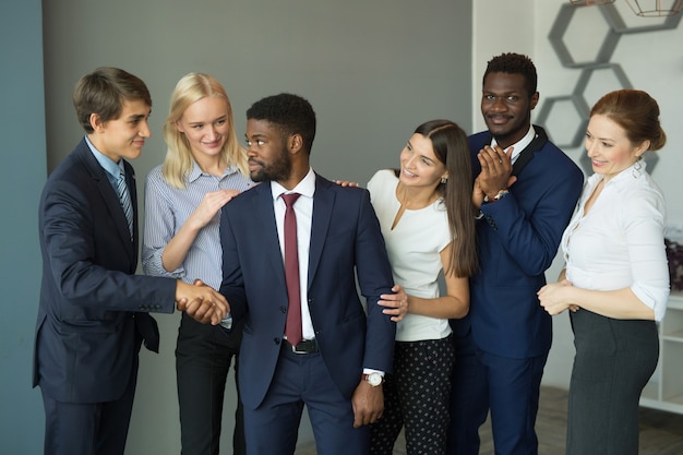 team of young beautiful people in the office