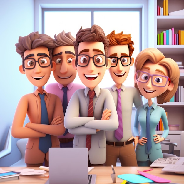 team of young businessmen 3d illustration 3d rendering teamworkai generation