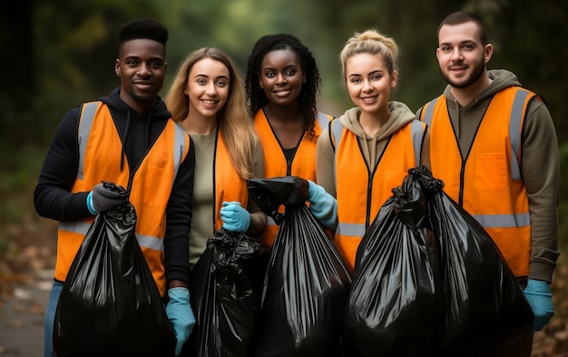 Team of young Volunteer workers Generative AI