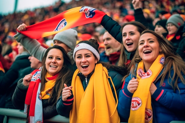 Teams girls fans cheering on game day