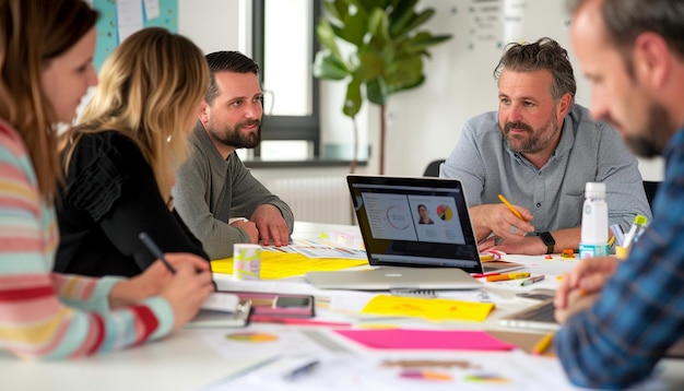 Teamwork with business people analysis cost graph on the desk in the meeting room The business team discussed meetings and briefing strategies