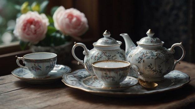 a teapot and teapot are on a table