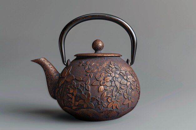 a teapot with a design