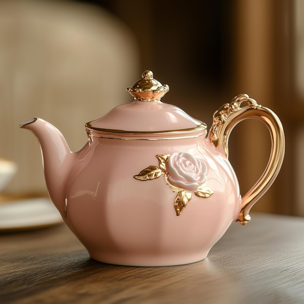 a teapot with a flower on the top of it