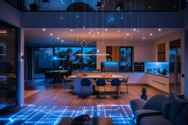 Tech Haven Inside a Smart Home with Connected Devices